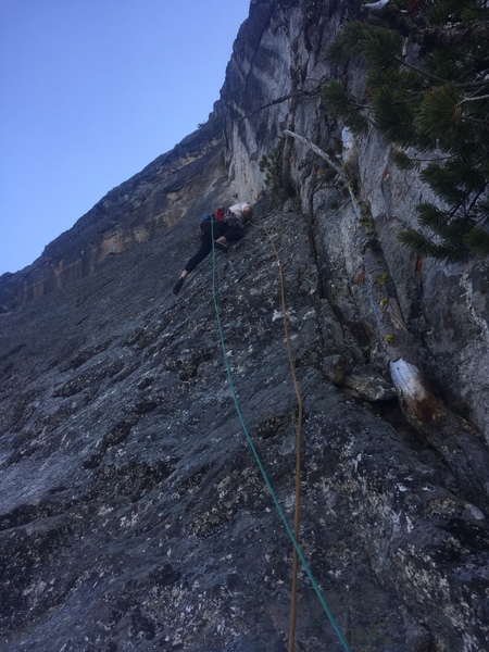 Pitch two, below the aid ladder