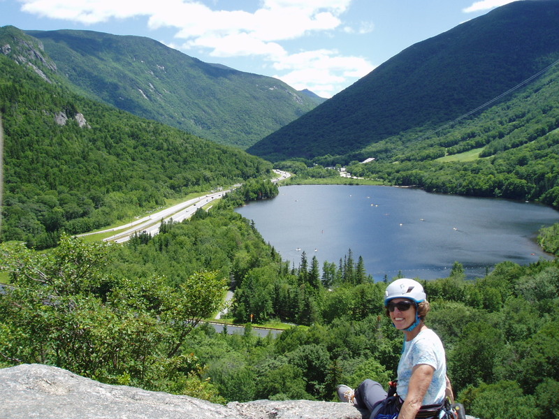 Looking South into the Notch - Cannon (cliff face is beyond the ridgeline) on the right, Eagle Crag and the Franconia Ridge on the left
