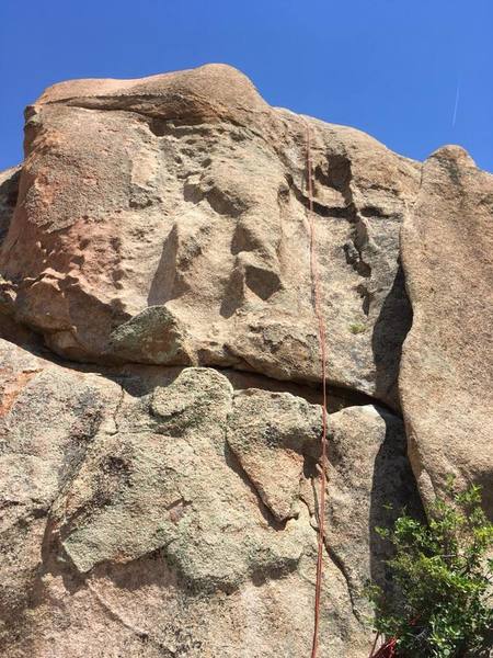 The bolted line is close to the rope line shown in photo.