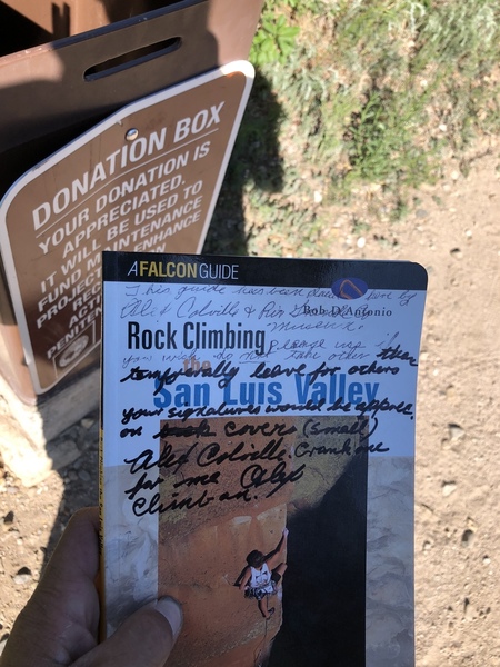 Met the legend Alex Colville on June, 8 2018. The man was turning 68! He left his book here for everyone to use. He was hoping that it would be worn down, beat up, and used hoping it would still be there for the years to come. Thank you, Alex!!!