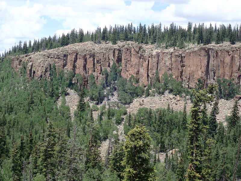 This is the end of the Shangri La wall where there is no trail as of yet and as you can see some real potential. Note the far west facing wall(s) and free standing tower.