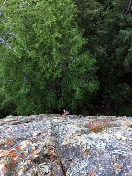 Britt coming into view about half way up
