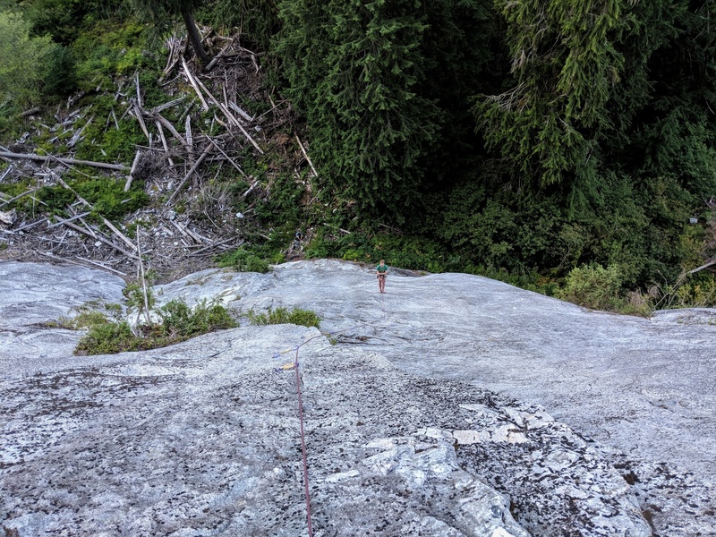 Looking down from the last bolt before the anchor