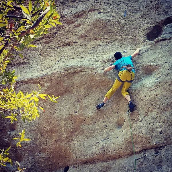 Eoghan Kyne nearing the end of the crux section.