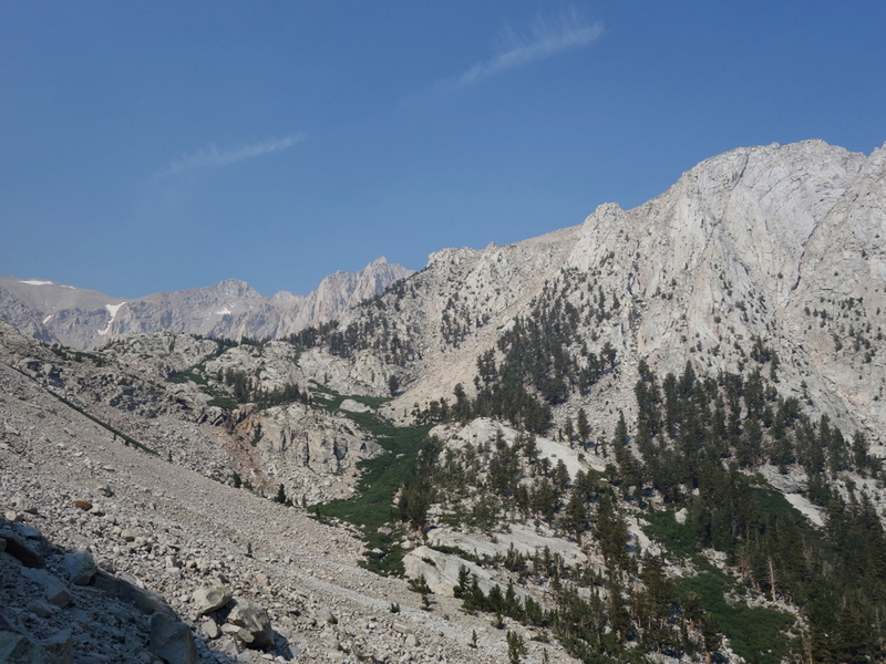 looking upcanyon toward LeConte and Mallory from the approach ramp