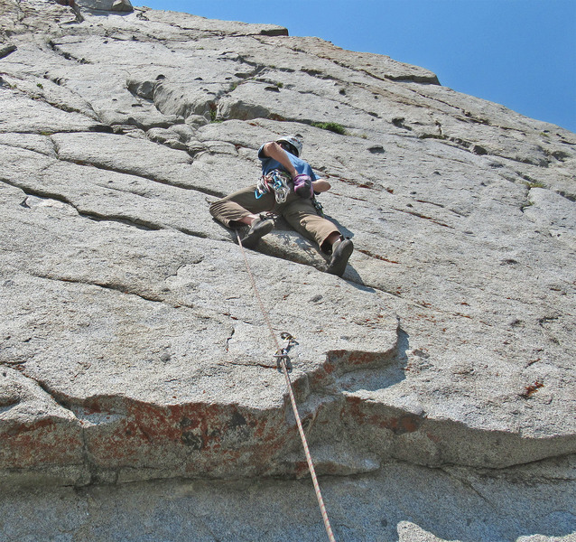 the obligatory 'look ma, no hands' shot just after the crux