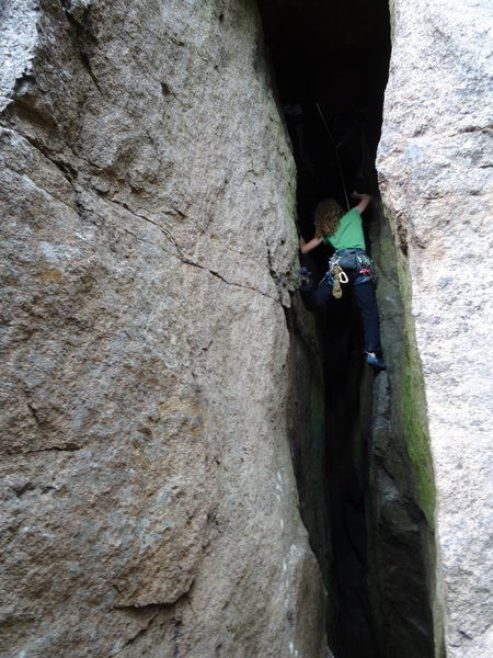 Right side of the Aiguille, a less traveled adventurous climb.