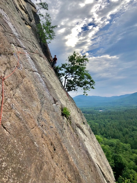 2nd pitch of thin air ( follow rails and pockets out right, reachy feet )