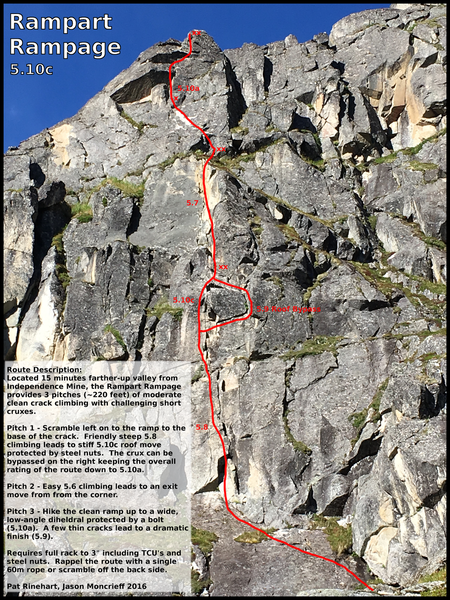 Rampart Rampage, 5.10c, 3p
