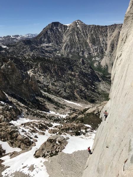 High on the route. Taken by a party on Lenticular Gyrations.