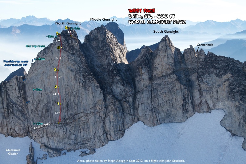 Route Overlay W Face of N Gunsight.