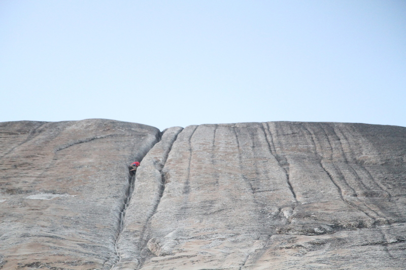 Matty free soloing the water cracks on Lembert after we had an awesome day on Cathedral.