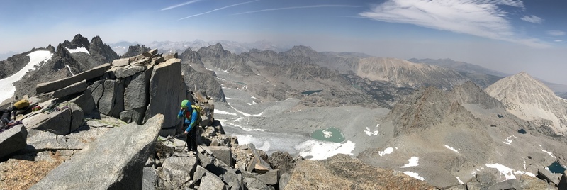 Greg Davis belaying the last summit pitch of the SA!