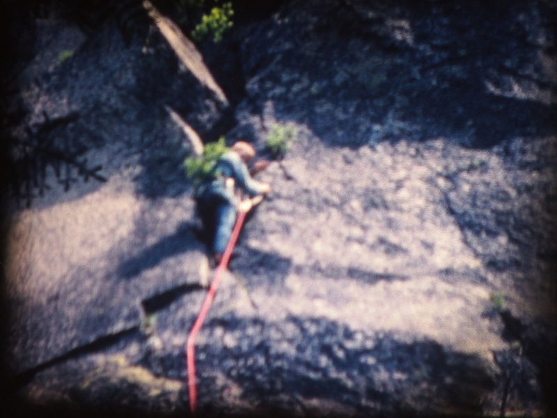 1966 Trip photo#1 Tom Riihimarki leading low on P1 (from 8 mm movie film)