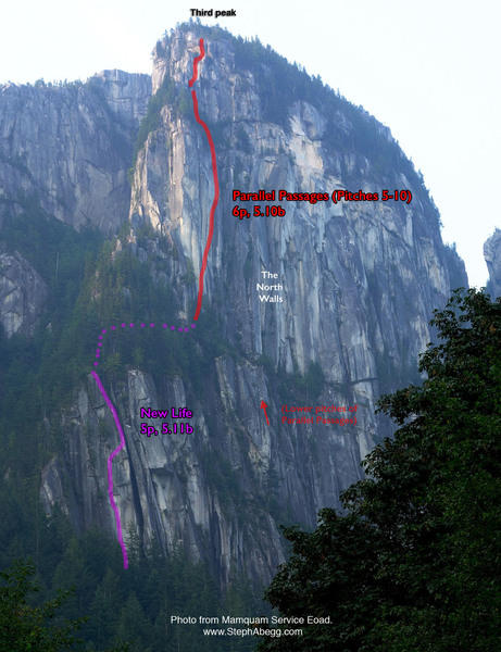 Route overlay for New Life + Parallel Passages link-up.