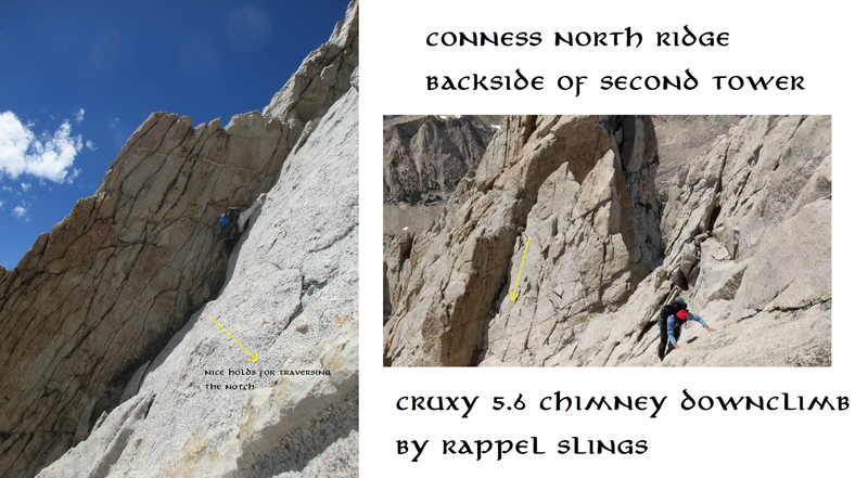 here are two shots of the chimney downclimb / rappel area on the backside of second tower