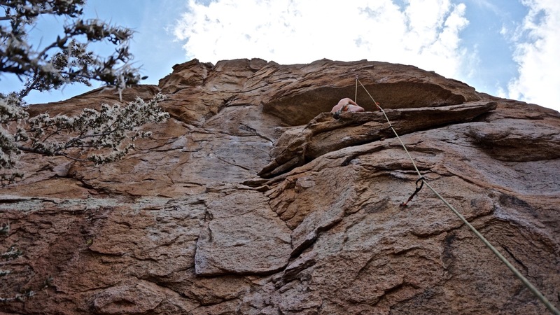 Wes finds a rest before taking on the crux of 'Public Hanging'...