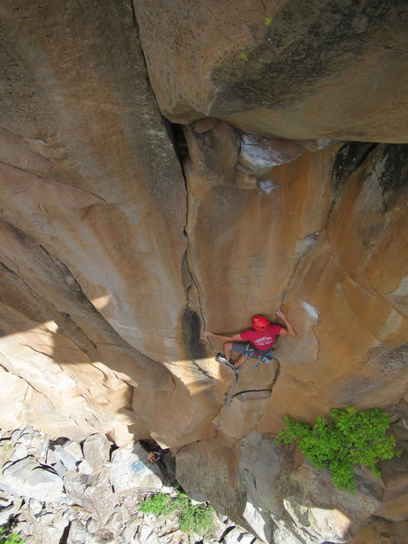 Adam Barad, racing the sun and setting up for the crux