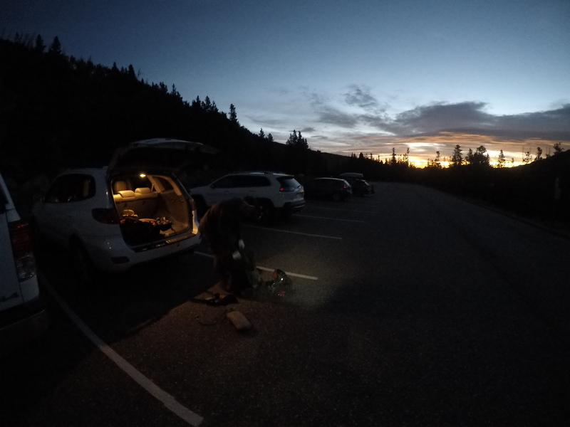 Semi-Alpine start. Left Boulder at 4:45 am. This is just before 6:00 am