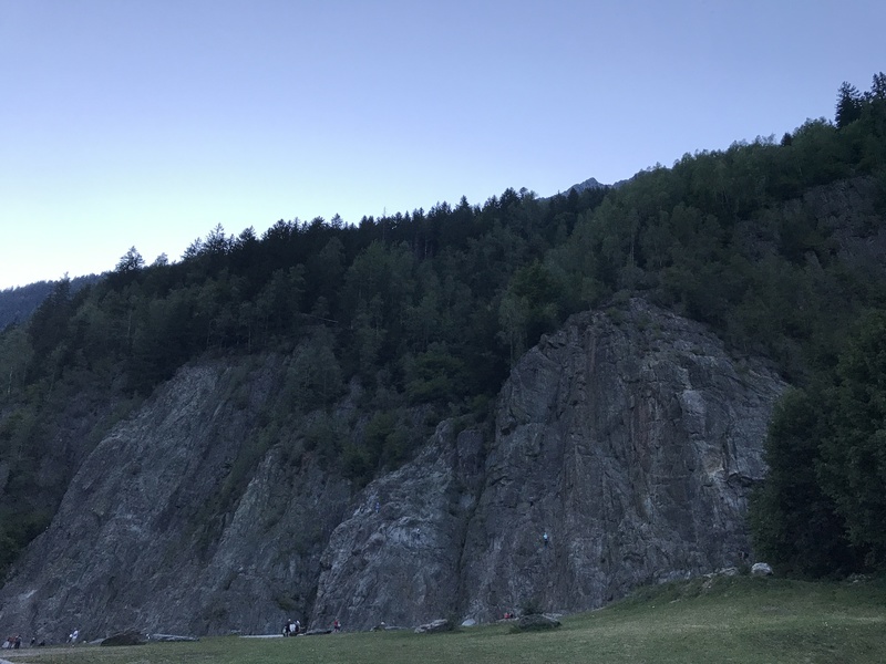 Les Gaillands crag. Some really fun sport climbing with the best views of Mont Blanc. Great park where we parked our van every night