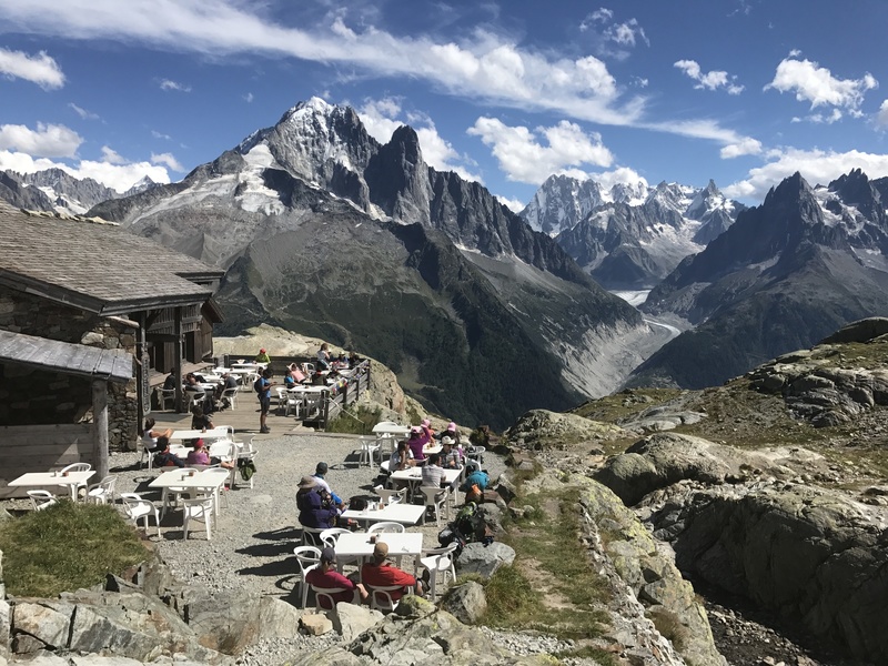 Hiked up to Lac Blanc. Refugio Lac Blanc. Epic views of the Grand Jorasse and the Dru.