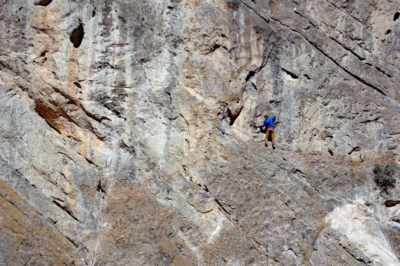 Dallin Weeks just before the crux.