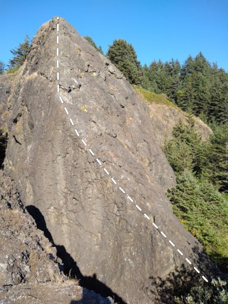 The ridge line as seen from the lower ridge.