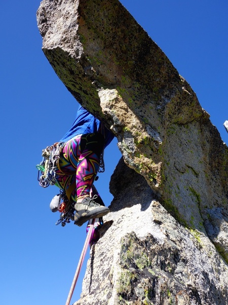 The airy bouldery move at the start of Pitch 2.