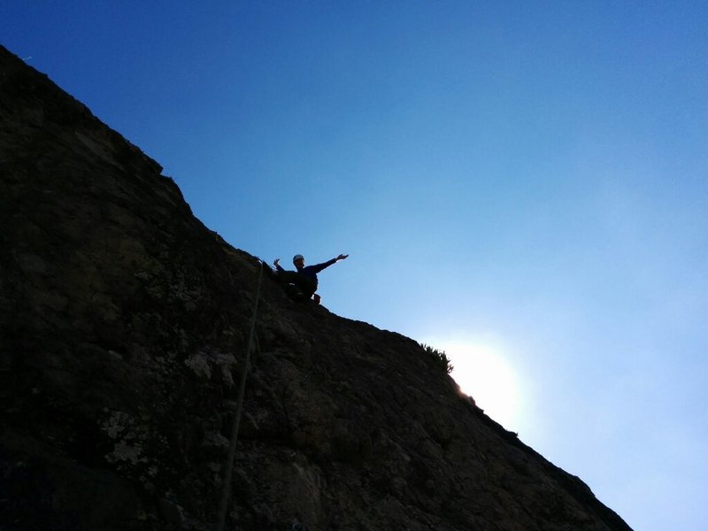 Top of 6am - climb this route before the sun hits the face.