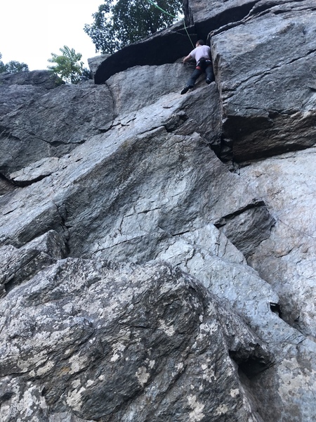 Dave approaching the crux