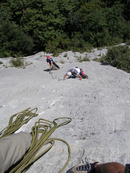 Innsbruck climbers who drove down for the day just for this route.