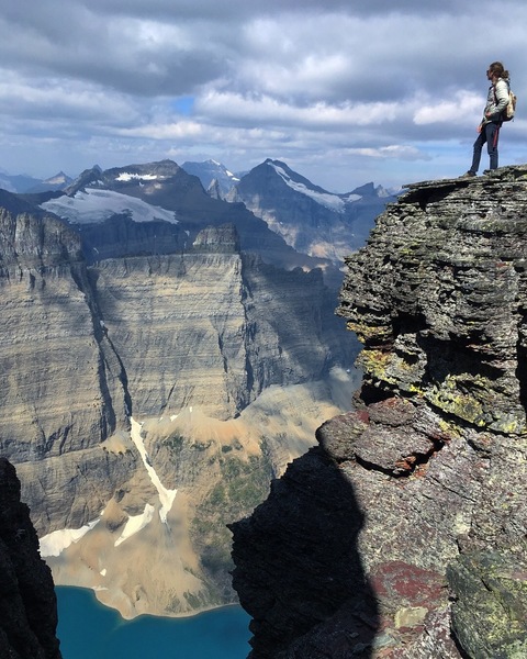 On route to Mt Wilbur, recreating the cover photo of the classic, poetic, outdated, and often cryptic climbing guide to Glacier NP by J Gordon Edwards