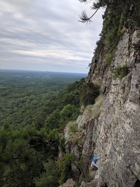 The 5.8 crack from the belay station
