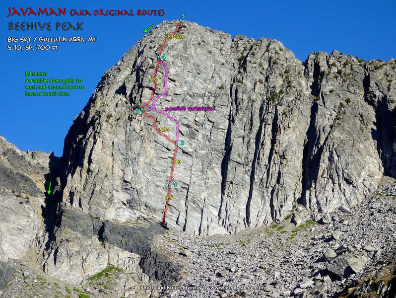 ROUTE OVERLAY JAVAMAN ON BEEHIVE PEAK