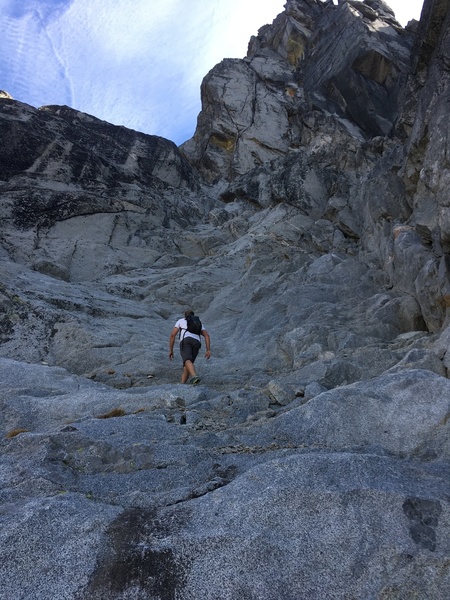 Moving up around Long John Tower on beautiful stone.