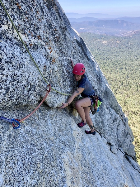 Kristen on P3 before pulling over the top arch