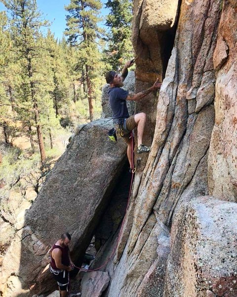 Fun side pull under clings with tricky feet on the start once you gain the edge its jug haul..fun route
