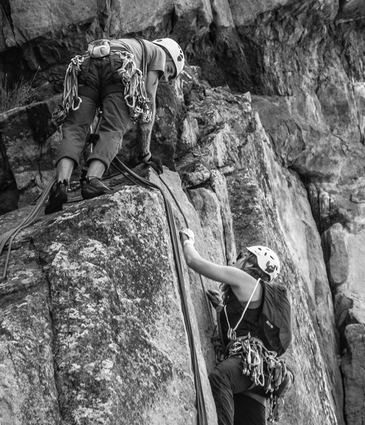 New to Colorado, went out to the Canyon. This is at the mountain closest to the Visitor's center. Wanted to put this photo out there for the climbers. Telephoto shot.