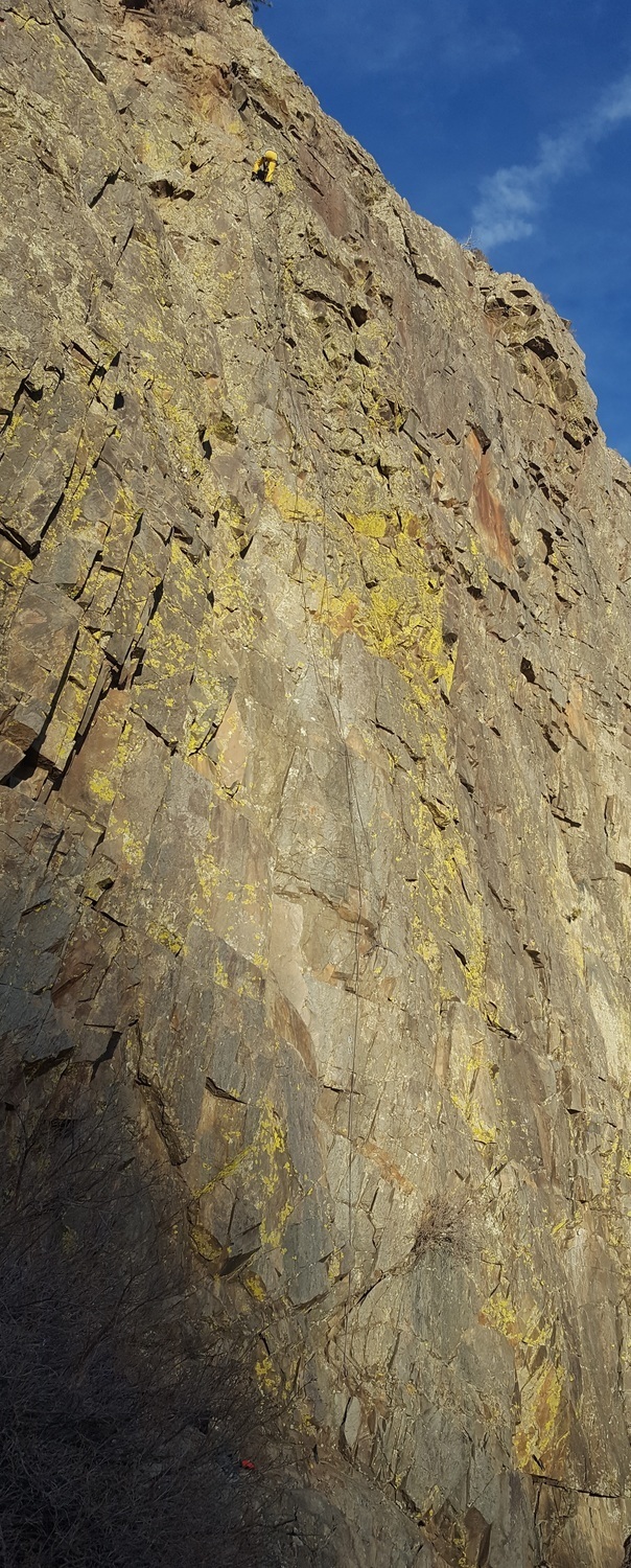 The Big Thompson Yard Sale, 5.9. The green lichen line right of center