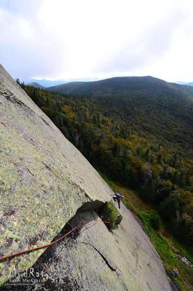 Adam Crofoot nearing the top of the X-rated climbing.