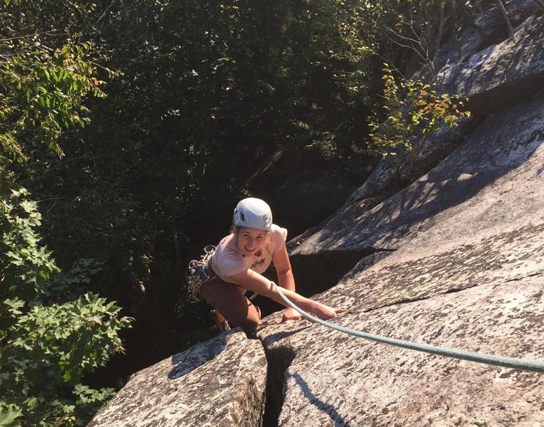 Josie avoiding the fun offwidth crack