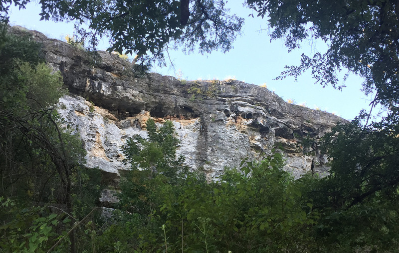 Right side of Insanity Wall as seen from North Bank (main) trail, just ...