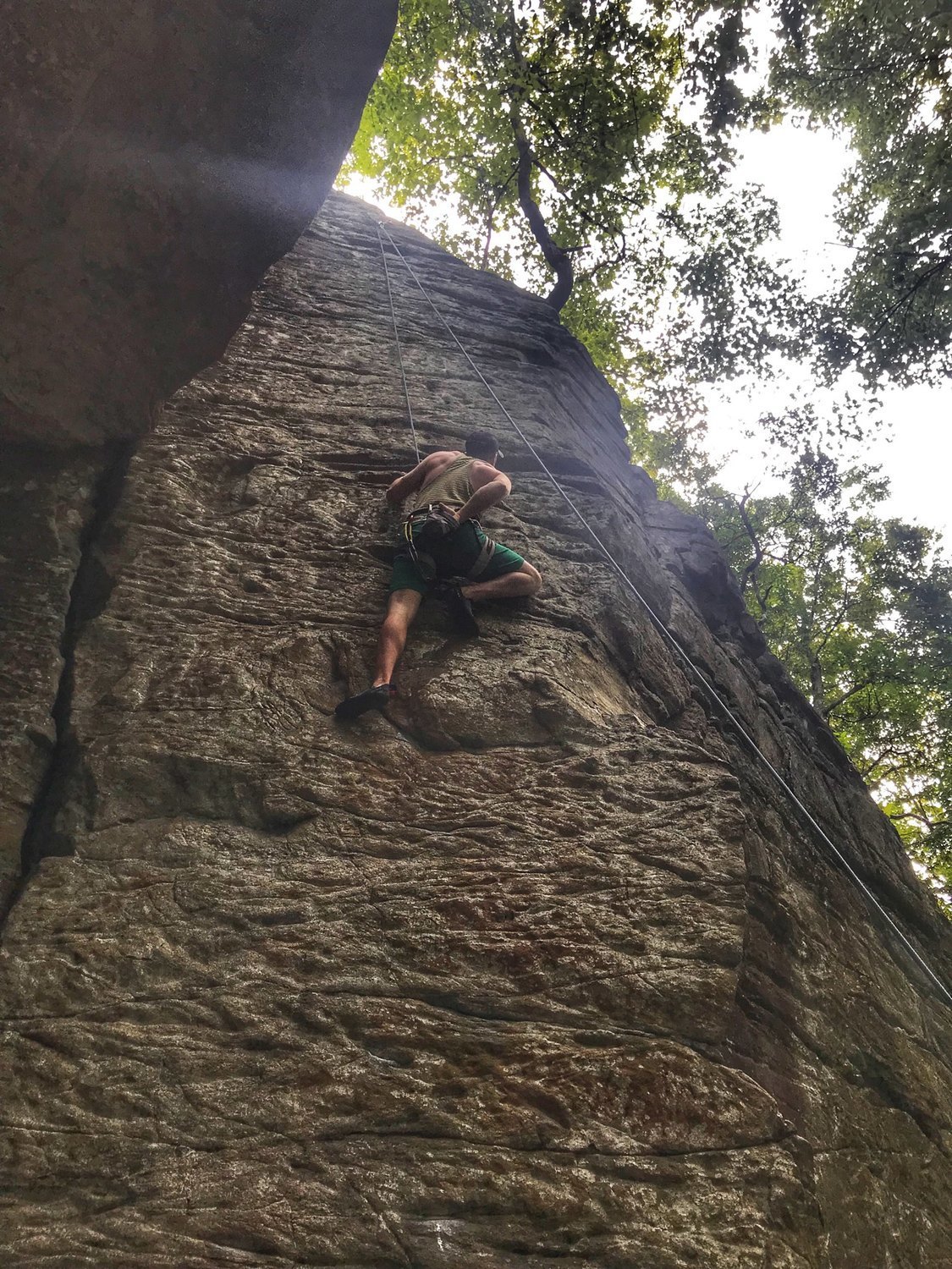 Finding the first 'jug' hold after the crimpy start ...