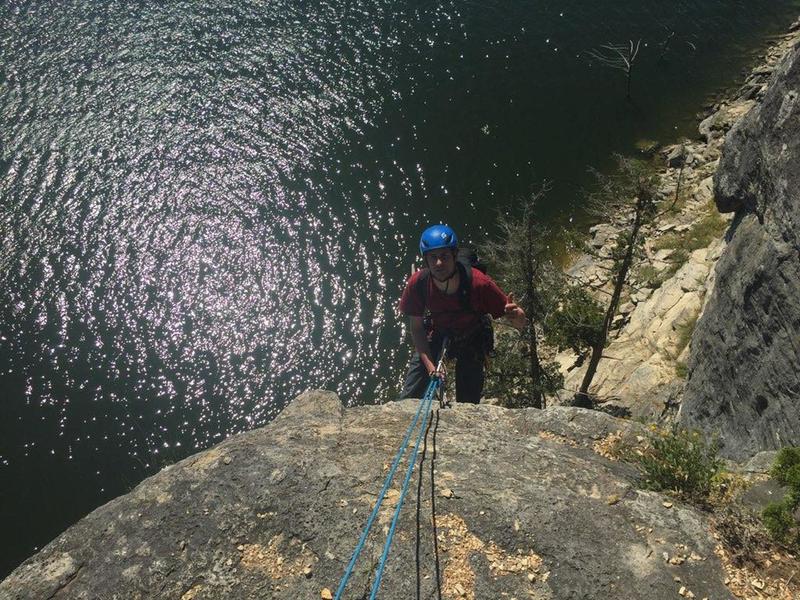 Rappelling from the top of Washboard Area