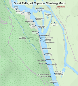 Map Of Great Falls Va Rock Climbing In Great Falls, Dc & Northern Va Region