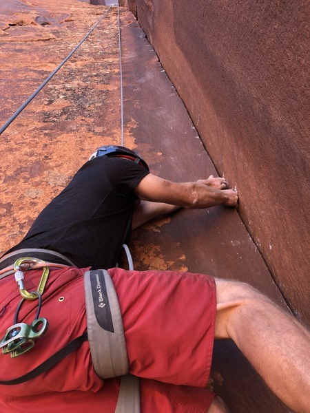 Dylan Warren working out the "tipsy" crux.