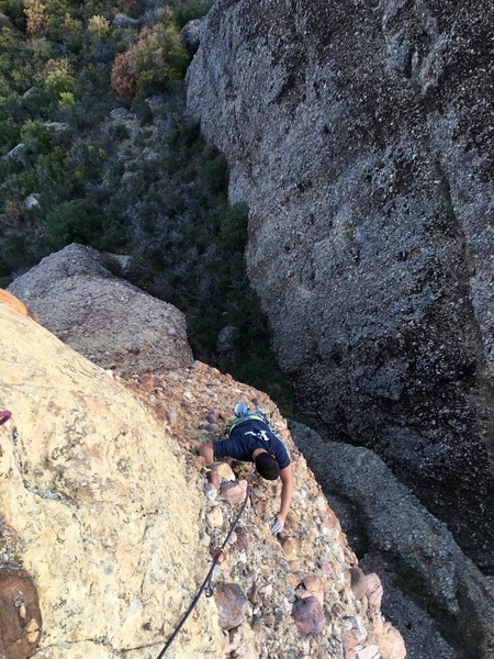 Kamalu Finishing up the airy part of the last pitch.