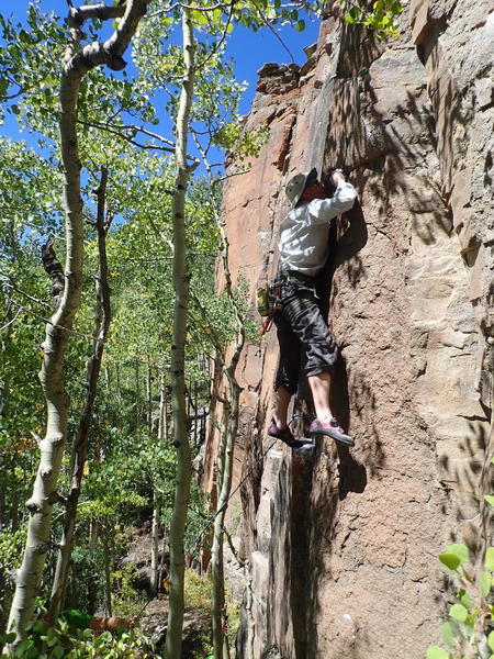 Andy doing his utmost to find the sweet spot for balance on this fun line.