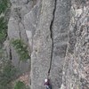 Hollow Man from Handcrackarete. The belay is not far above the top of the photo.