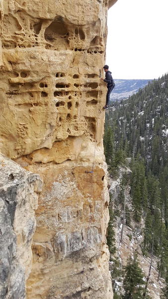 Felix decides to show off by clipping AFTER the crux pull.